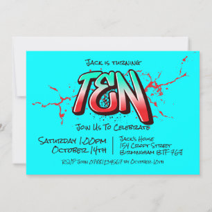 Bright Graffiti Ten Invitation