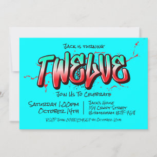 Bright Graffiti Twelve Invitation