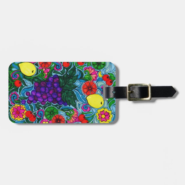 Bright Grapes Luggage Tag (Front Horizontal)