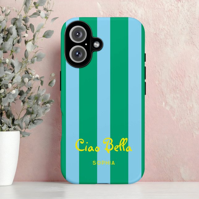 Bright Green and Blue Stripes | Ciao Bella (Creator Uploaded)