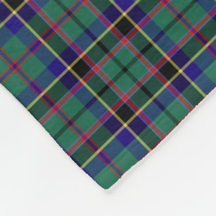 Bright Green and Royal Blue Stevenson Clan Tartan Fleece Blanket