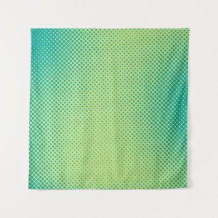 Bright green and turquoise pop art retro backgroun tapestry