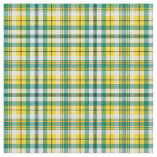 Bright Green and Yellow Gold Sporty Plaid Fabric