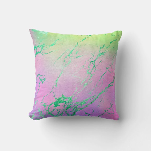 BRIGHT GREEN AQUA MARBLE  DESIGN CUSTOM CUSHION (Front)
