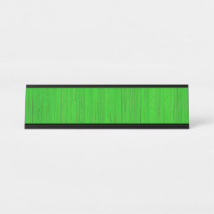 Bright Green Bamboo Wood Grain Look Desk Name Plate