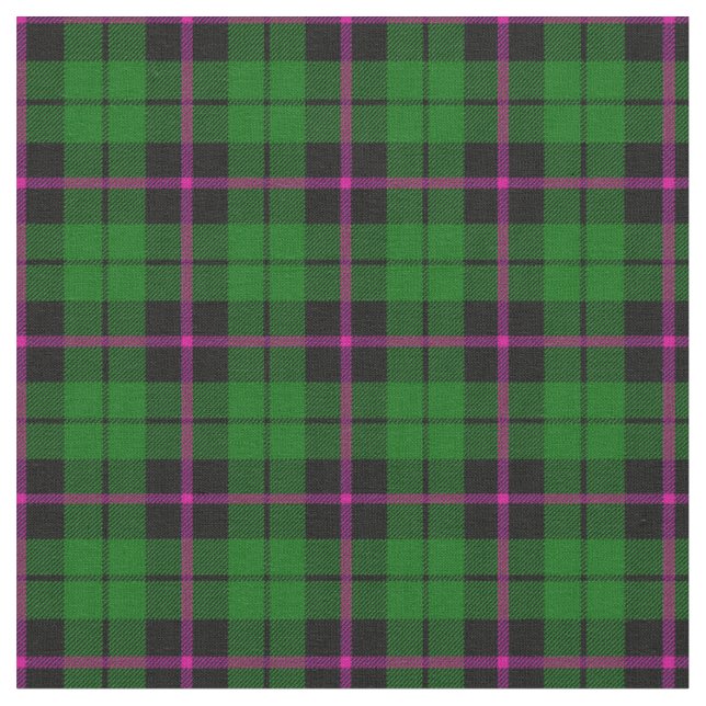Bright green black pink stripe plaid print2 fabric (Close Up)