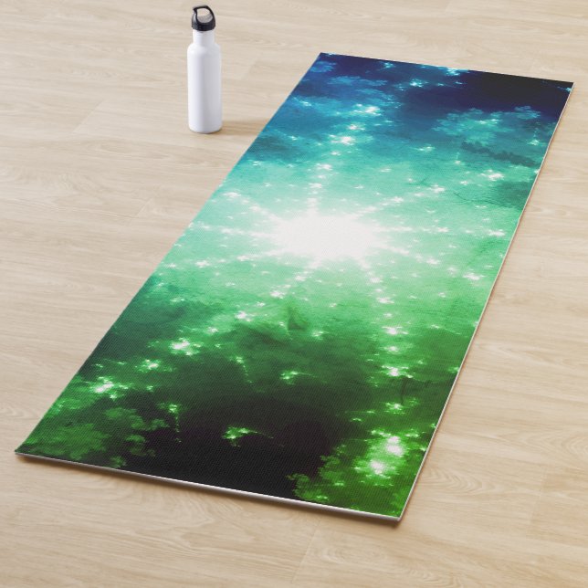 Bright Green Blue Light at End of the Tunnel Yoga Mat (In Situ)