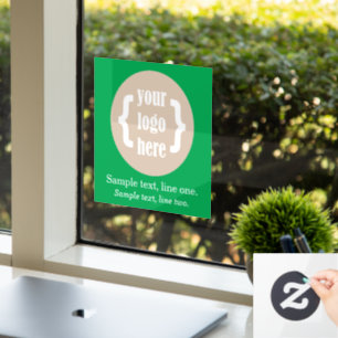 Bright Green Business Logo Sign Display w/ Tagline