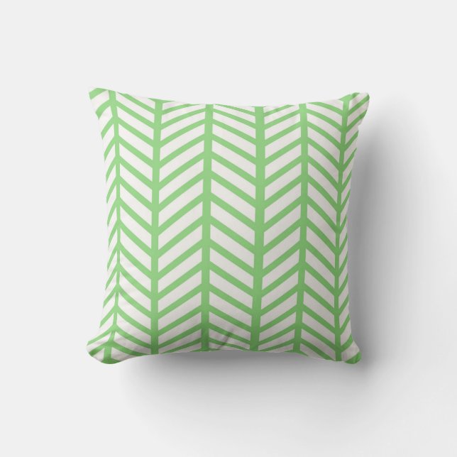 Bright Green Chevron Folders Cushion (Front)