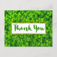 Bright Green Clover Leaves Background Thank You