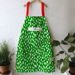 Bright Green Dashing Apron<br><div class="desc">Bright and cheerful,  this vibrant coloured apron features hand-drawn dashes for a playful pattern year round. Personalise with your own name or give as a practical and thoughtful gift!</div>