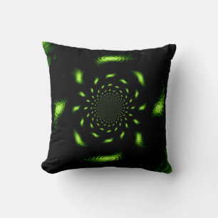 Bright green flash of light cushion