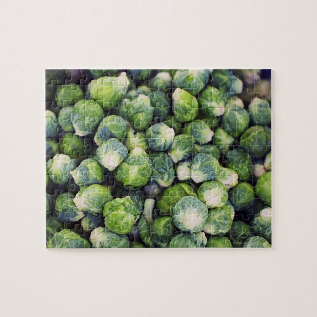 Bright Green Fresh Brussels Sprouts Jigsaw Puzzle (Horizontal)