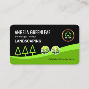 Bright Green Garden Landscape Layers Business Card