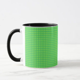 Bright Green Gingham Check Coffee Mug
