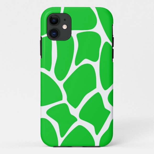 Bright Green Giraffe Print Pattern. Case-Mate iPhone Case (Back)
