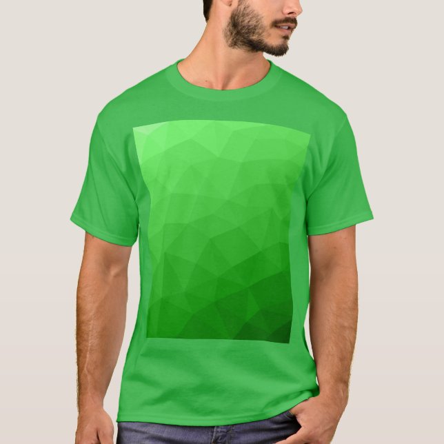 Bright green gradient geometric mesh pattern T-Shirt (Front)