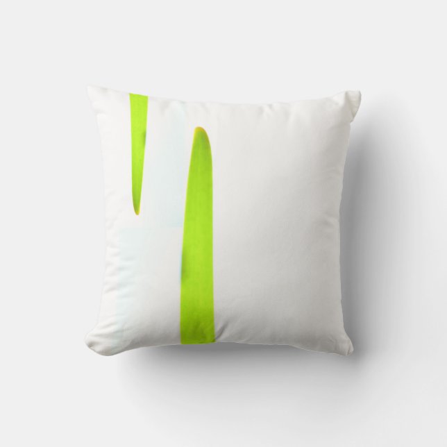 Bright Green Grass Minimalism Lines Cushion Pillow (Front)