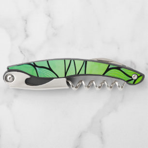 Bright Green Hues Creative Leave Pattern Corkscrew