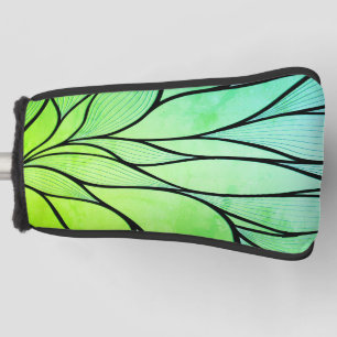 Bright Green Hues Creative Leave Pattern  Golf Head Cover