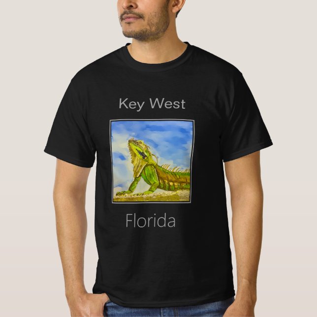 Bright Green Iguana, Key West, Florida T-Shirt (Front)