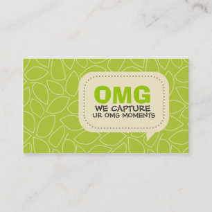 Bright Green Leaves Pattern Business Card