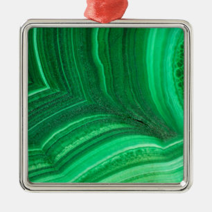 Bright green Malachite Mineral Metal Tree Decoration