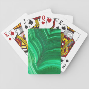 Bright green Malachite Mineral Playing Cards