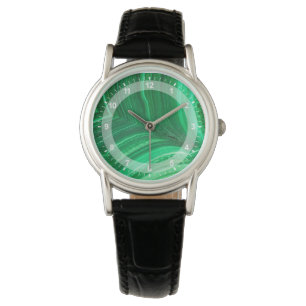 Bright green Malachite Mineral Watch