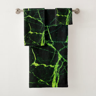 Bright Green Marble  Bath Towel Set