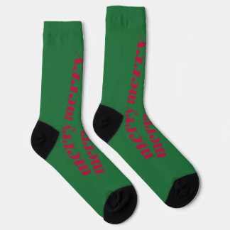 Bright Green Merry Christmas Socks | Festive