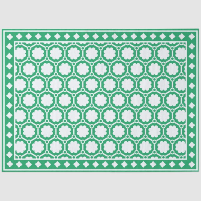 Bright Green Modern Bone Inlay Decoupage Paper (Front)
