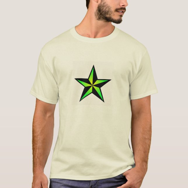 Bright Green Nautical Star T-Shirt (Front)