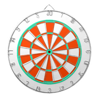 Bright-Green Orange White Dartboard