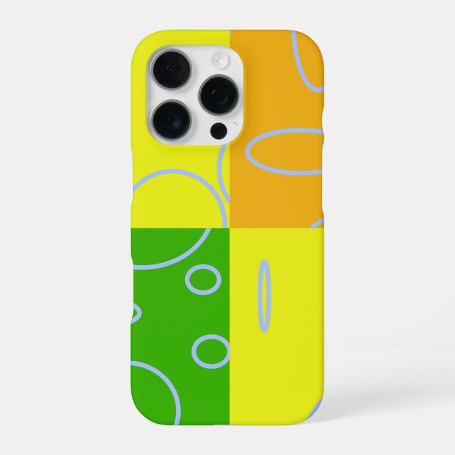 Bright Green Orange Yellow Light Blue Loop iPhone Case (Back)