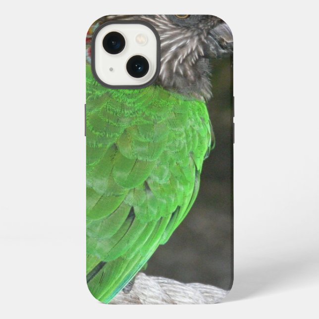 "BRIGHT GREEN PARROT" CASE FOR iPHONE 7 (Back)