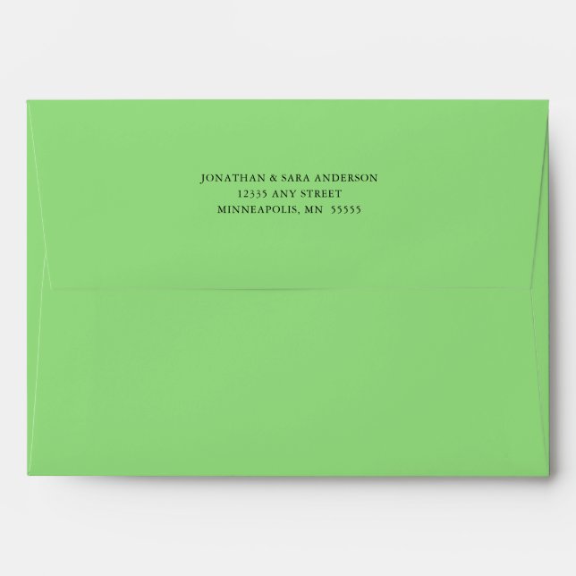 Bright Green Return Address 5x7 A7  Envelope (Back (Top Flap))