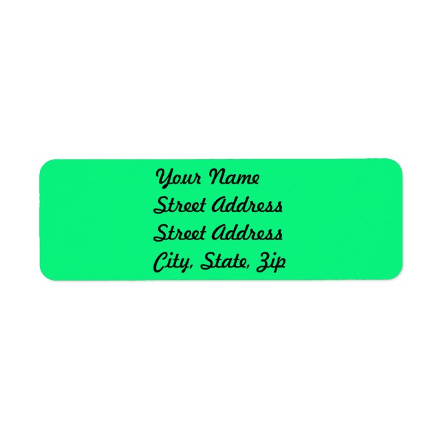 Bright Green Return Address Sticker (Front)