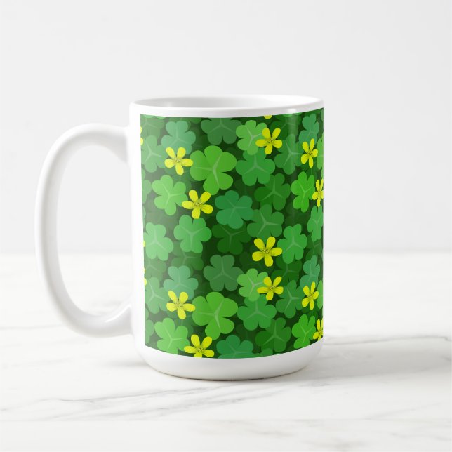 Bright Green Shamrock Coffee Mug (Left)