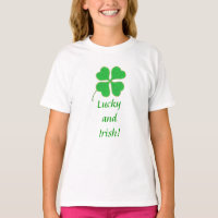 Bright Green Shamrock Gold Dots Lucky Irish Tees