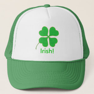 Bright Green Shamrock Gold Dots Trim, Irish hat