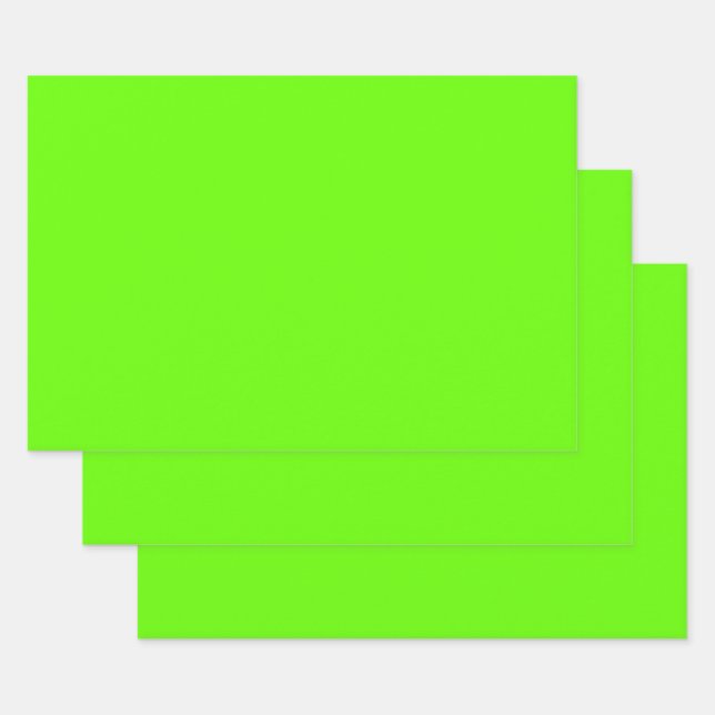 Bright green (solid colour)  wrapping paper sheet (Set)