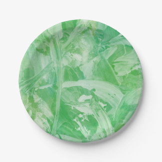 Bright Green Textured Paper Plate