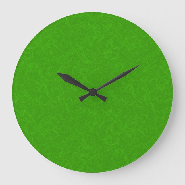 Bright green textured surface  swirling pattern large clock (Front)