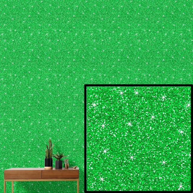 Bright Green with Sparkle Stars Wallpaper (Creator Uploaded)