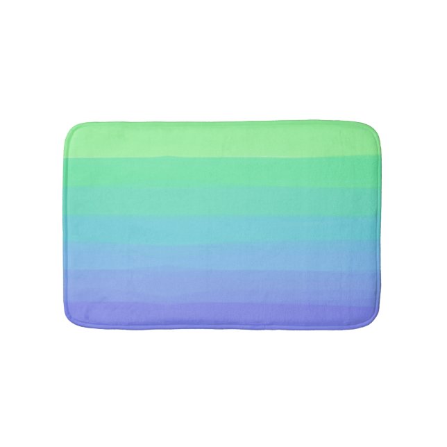 Bright Greens and Blues Gradient Bath Mat (Front)