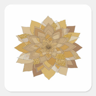 Bright Grey GOLDEN FLORAL MANTRA Craft Sticker