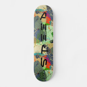 Bright grunge abstract stylish personalised skateboard