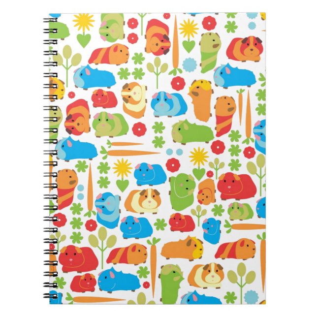 Bright Guinea Pig Patch Spiral Notebook (Front)
