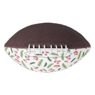 Bright Hand Drawn Christmas Mistletoe Pattern Football